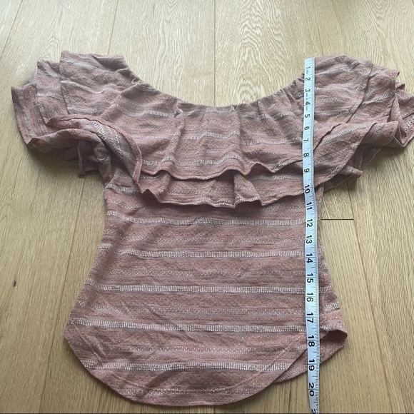 NWT Free People heirloom top with layered collar in textured stripes - Picture 8 of 11